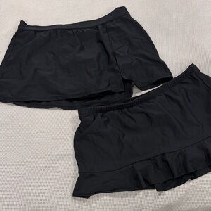 Aqua Green Black Swim Sarongs